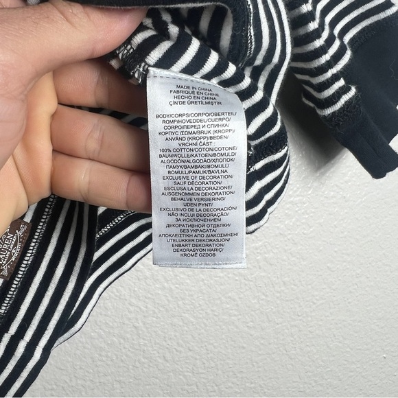 Lauren ralph lauren L Black White Stripe Faux suede patch elbow zip shoulder - Picture 4 of 9